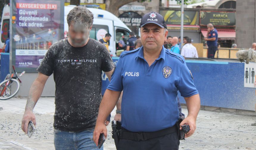 Kayseri Meydanı’nda hareketli dakikalar: Beton mikserinin pompası patladı, 5 kişi yaralandı