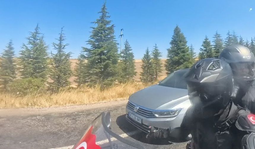 Eskişehir’de Tehlikeli Geçiş Kask Kamerasında