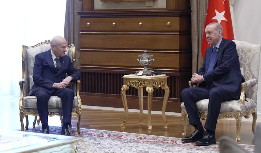 Cumhurbaşkanı Erdoğan Bahçeli’yi Külliye’de Kabul Etti