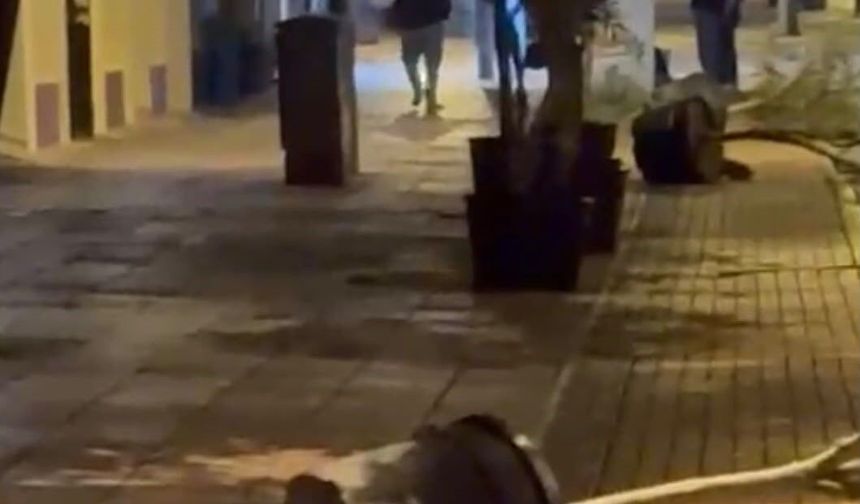 İsmet İnönü Caddesi'nde saksıları deviren şahıs kamerada