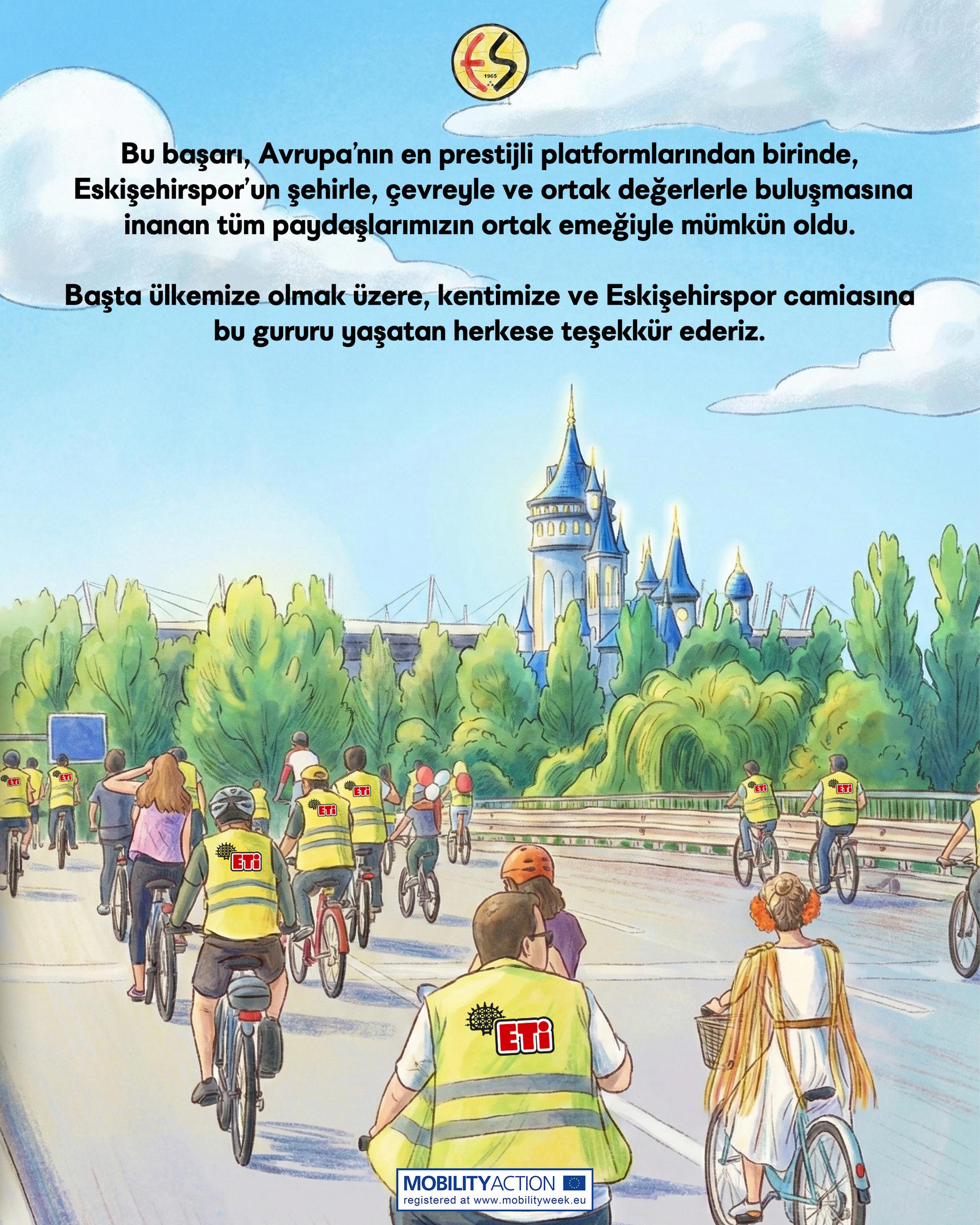 Eskişehir'den Avrupa'da bir ilk: ETİ Sarı Bisiklet Maç Günü projesi finalde!