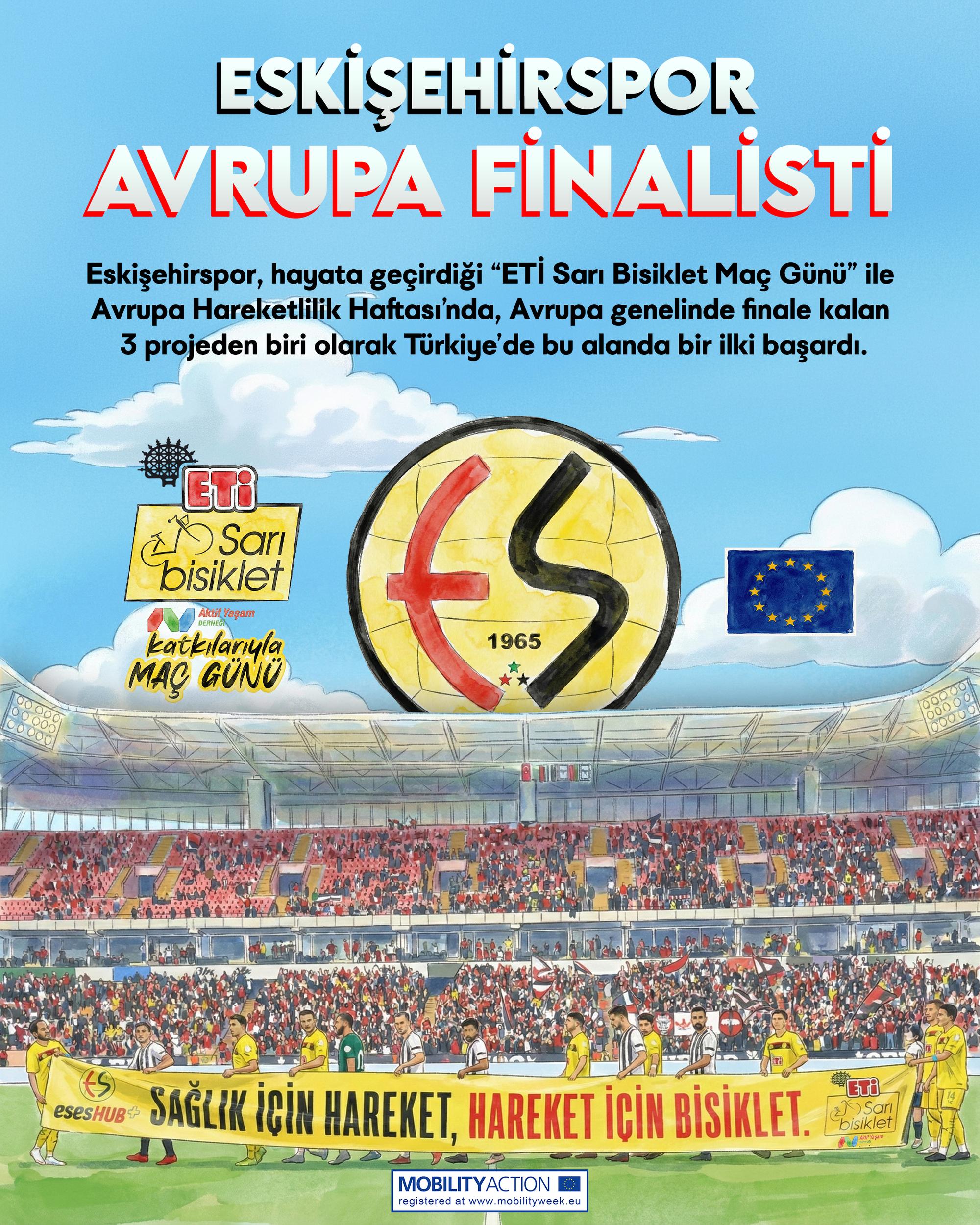 Eskişehir'den Avrupa'da bir ilk: ETİ Sarı Bisiklet Maç Günü projesi finalde!