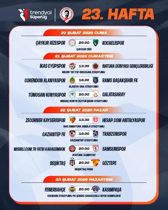 TFF, Ramazan nedeniyle ligdeki maç saatlerinde değişikliğe gitti