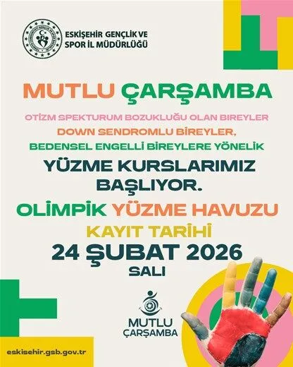 Eskişehir'de özel bireyler için ücretsiz yüzme kursu başlıyor: Kayıt tarihi açıklandı