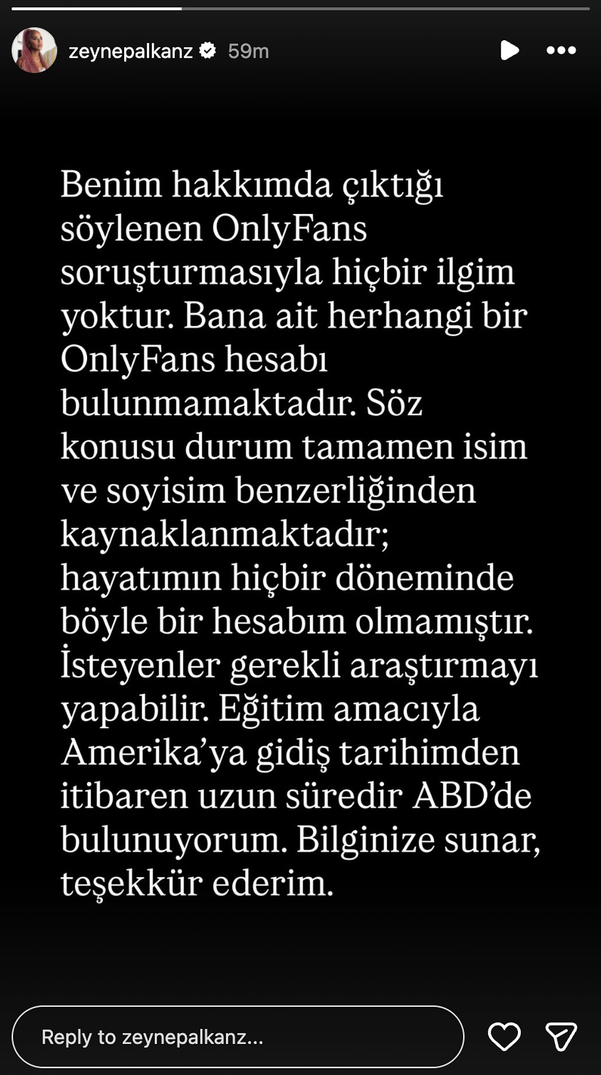 Zeynep Alkan'dan OnlyFans soruşturmasıyla ilgili açıklama