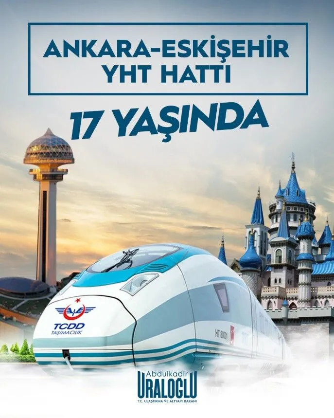 Ankara'yı Eskişehir’e yakınlaştıran YHT hattı 17. yılını kutluyor