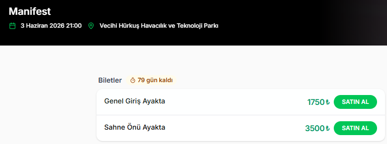 Eskişehir’de Manifest Konserinin Bilet Fiyatları Belli Oldu! 