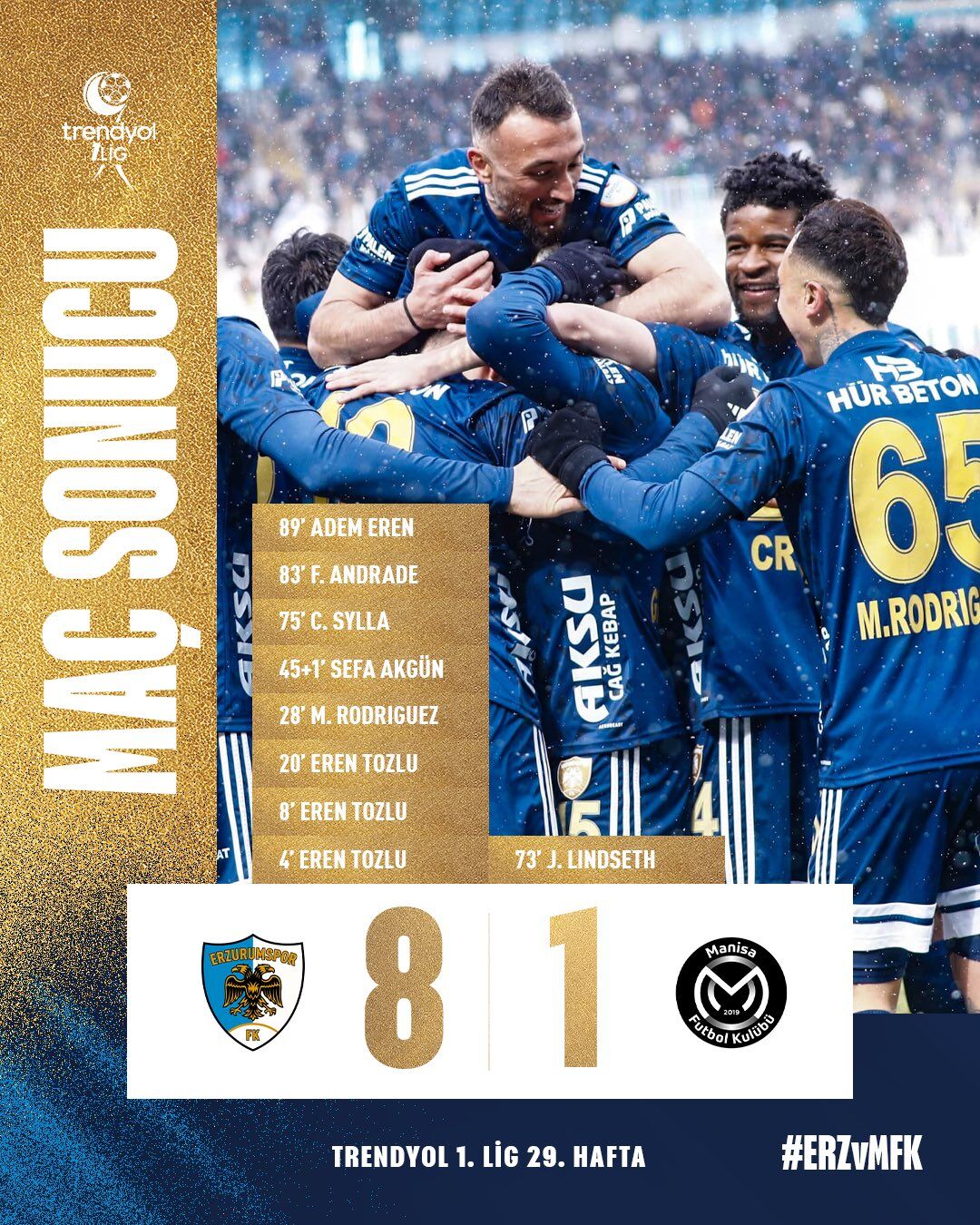 Erzurumspor FK, adım adım Süper Lig'e! Tam 9 gol