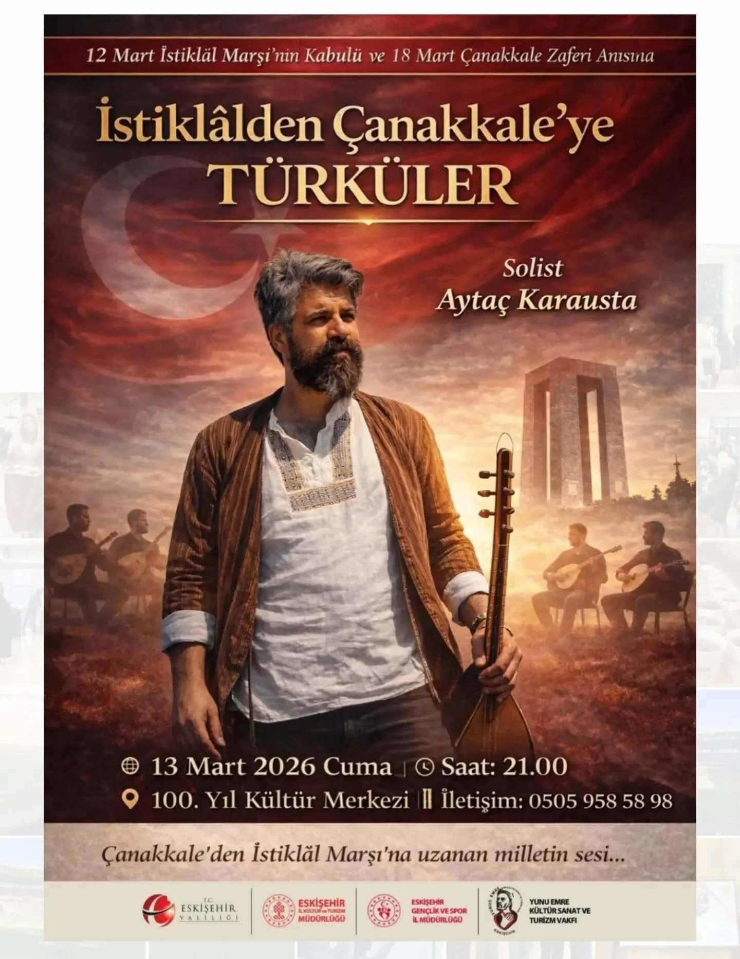 Eskişehir’de Dev Konser: İstiklal’den Çanakkale’ye Kahramanlık Ezgileri