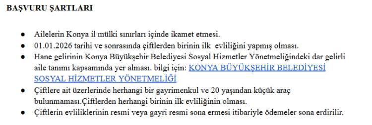 Konya'da yeni evlilere 36 ay kira desteği! İşte başvuru koşulları