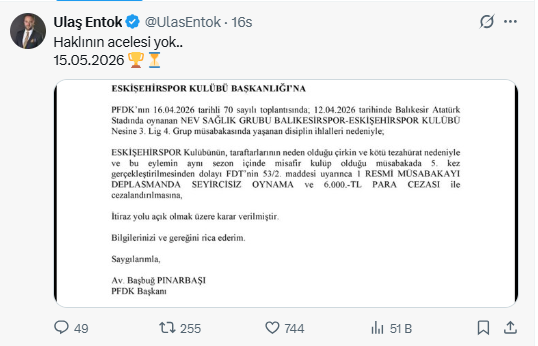 Ulaş Entok Tweeti 
