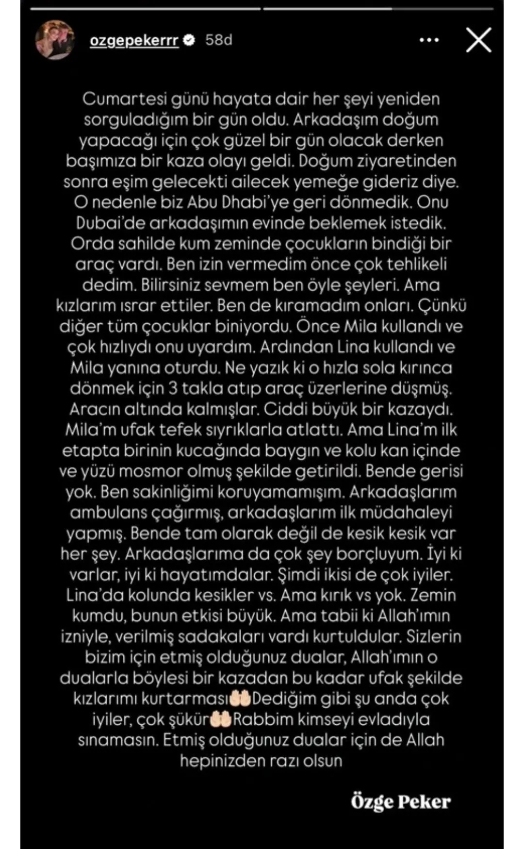Ozge Peker Aciklama