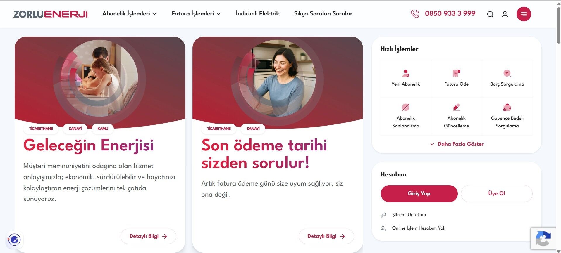 Zorlu Enerji Web Sitesi