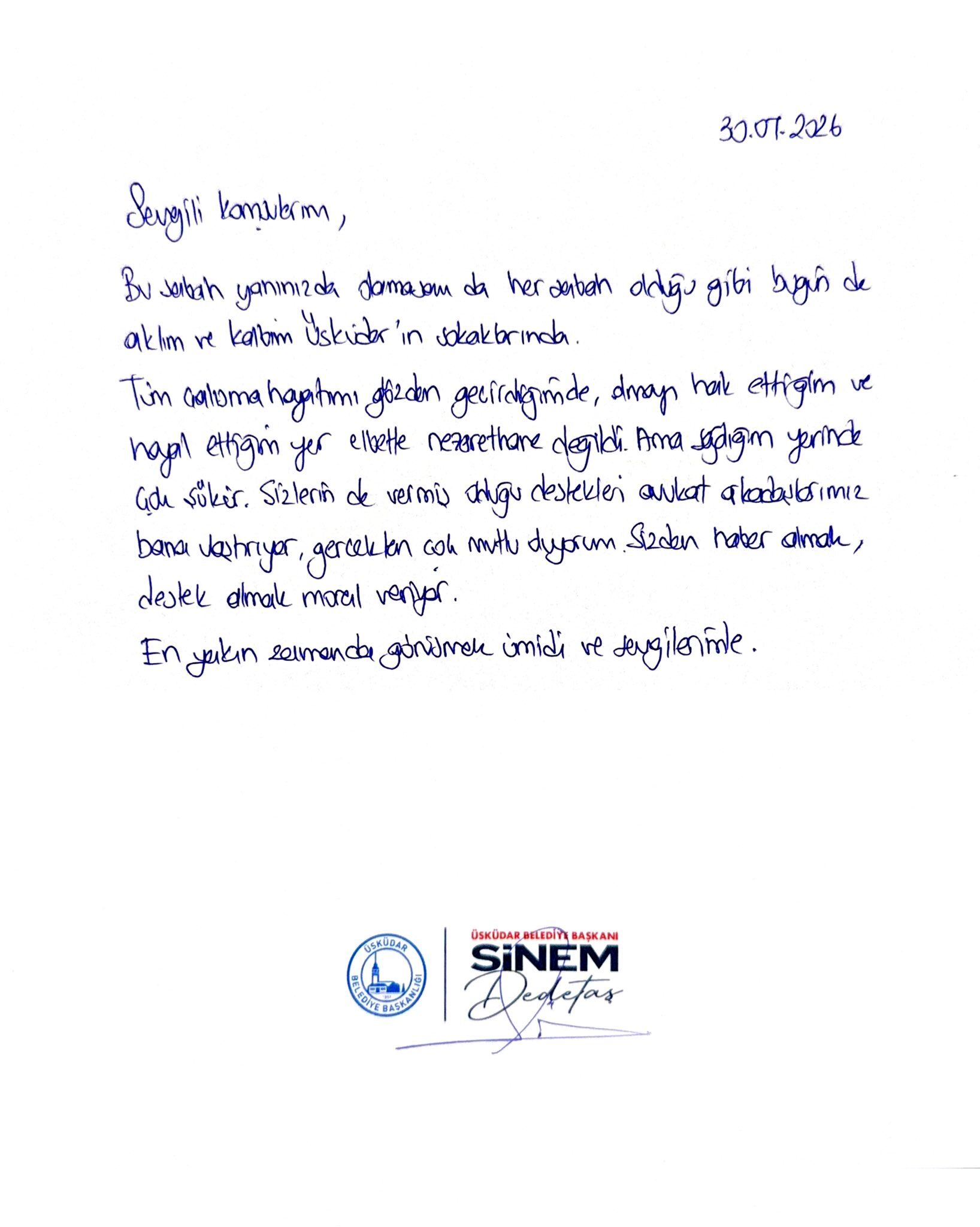 Üsküdar Belediye Başkanı Sinem Dedetaş