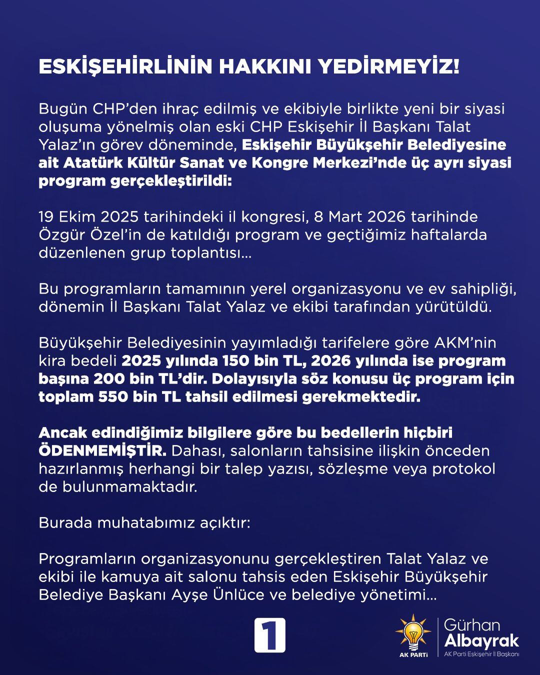 Gürhan Albayrak Açıklaması