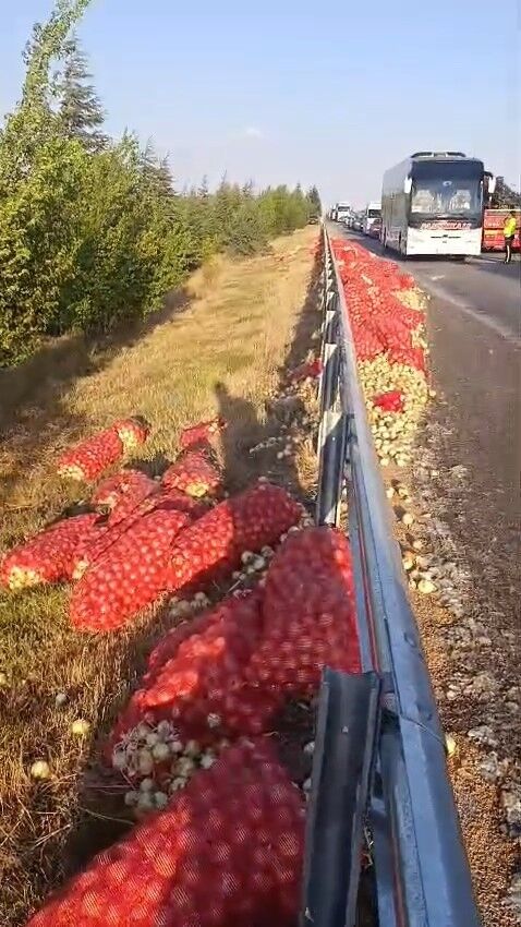 Eskişehir-Sivrihisar Yolunda Kamyon Devrildi