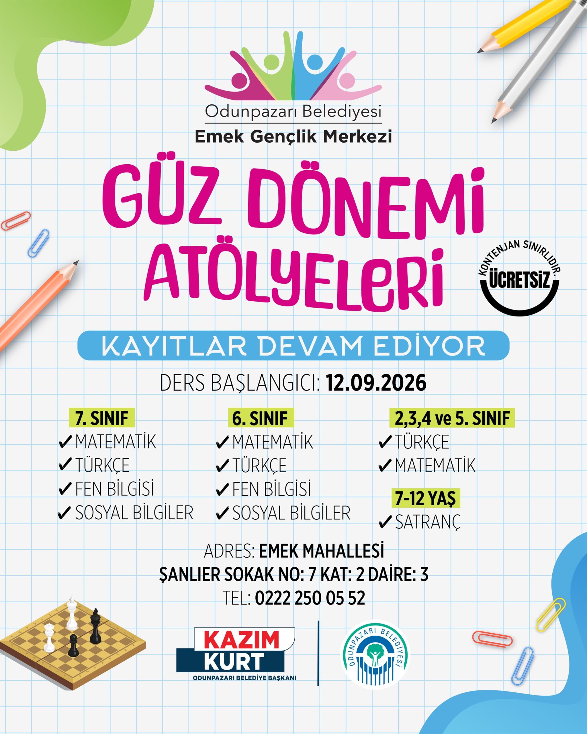 Emek Gençlik Merkezi’nde Güz Dönemi Atölyeleri