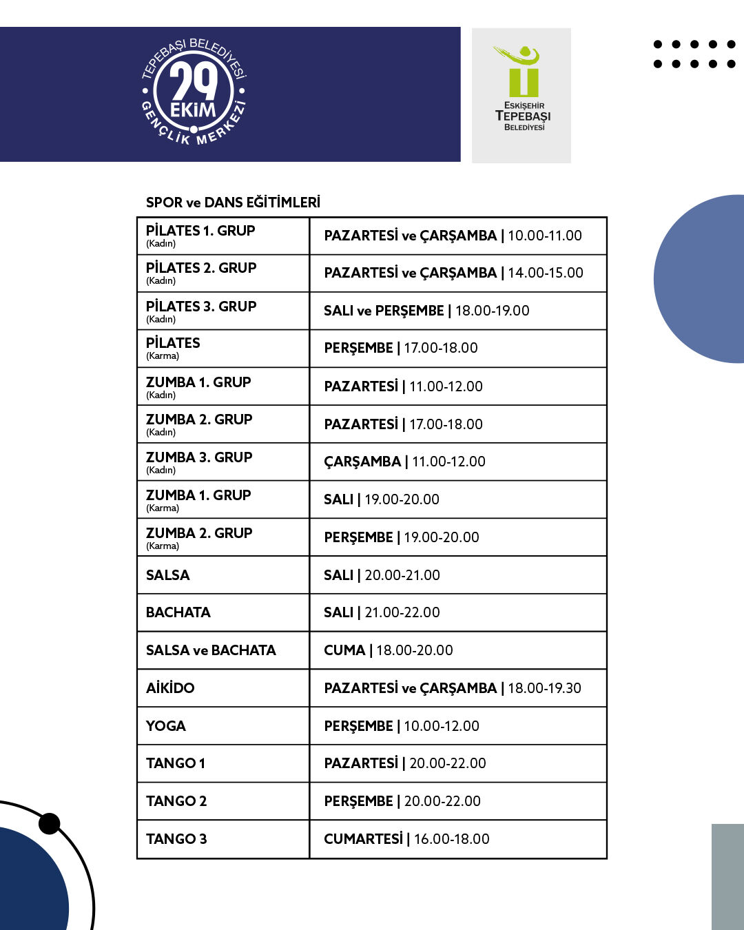 Tepebaşı Güz Dönemi̇ Kayıt