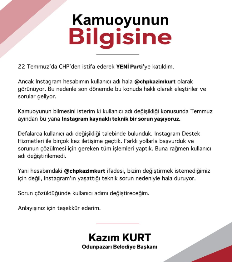 kazım kurt açıklama