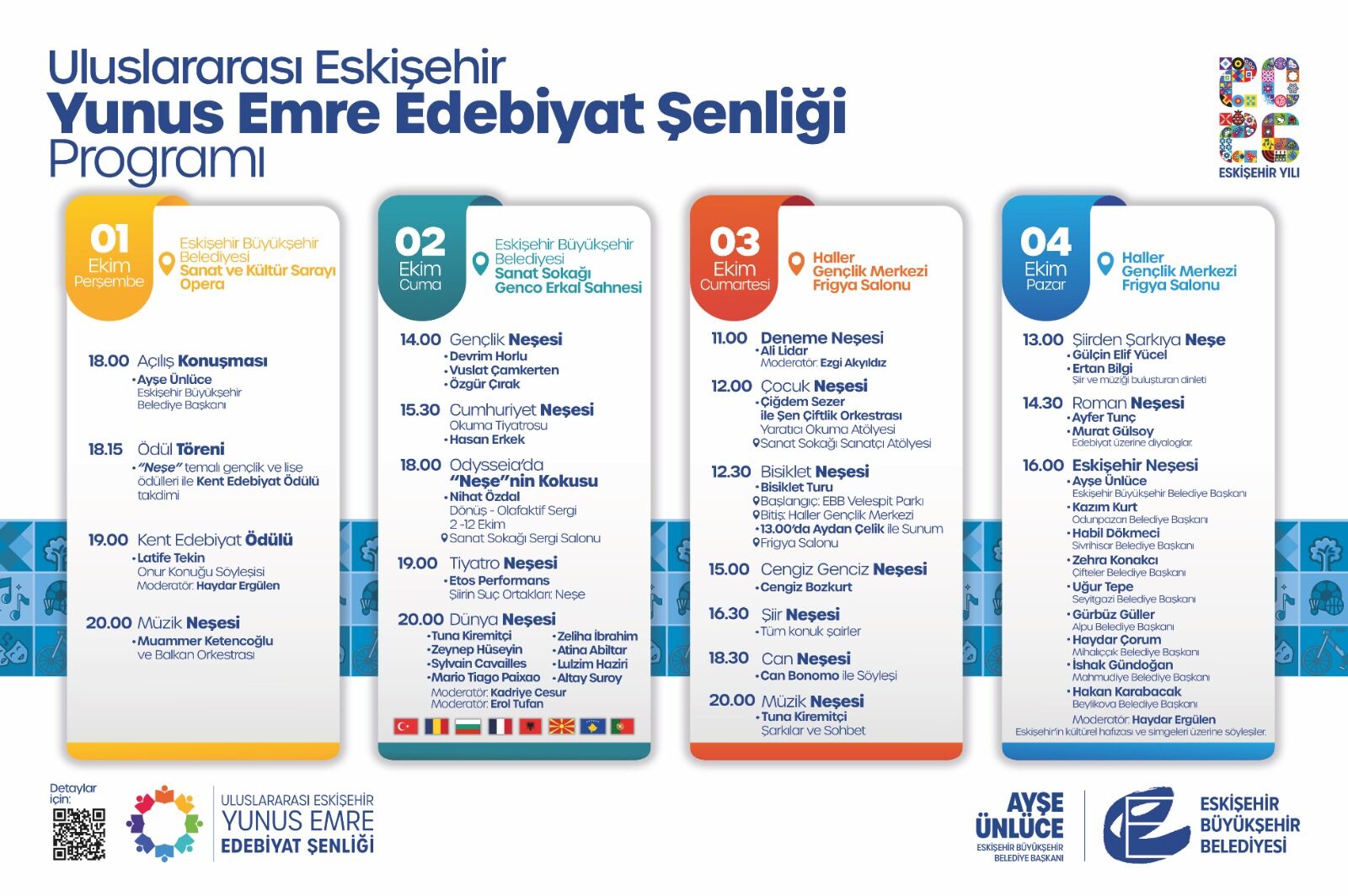 Uluslararası Eskişehir Yunus Emre Edebiyat Şenliği Programı