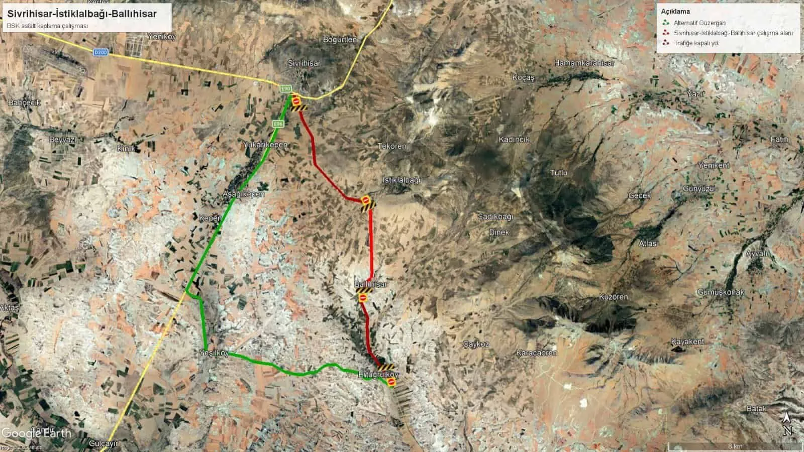 Eskişehir'de kritik yol 20 gün süreyle trafiğe kapatıldı